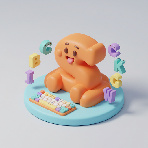 타자 연습 3D 캐릭터 일러스트